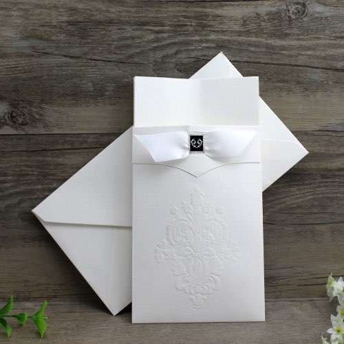 Embossing Invitation Card Cheap Marriage Card Pocket Invitation 